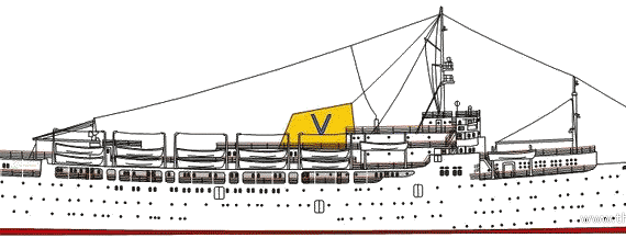 Ship SS Fairsea [Ocean Liner] (1961) - drawings, dimensions, pictures